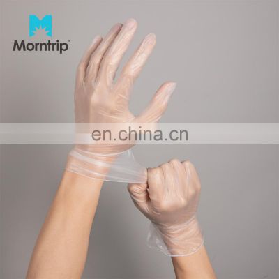 Factory Custom 100pcs/box Non-Slip Waterproof PVC Gloves Food Grade Powder Free Vinyl Hand Glove For Promotion