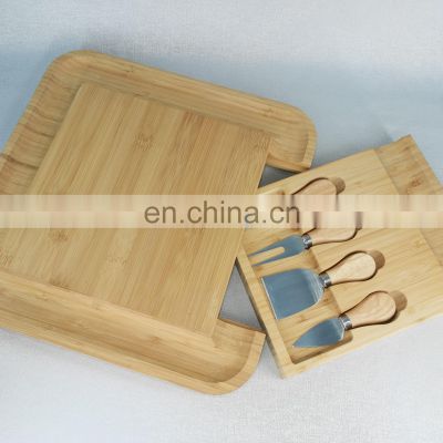 XIANGTENG Atsugi Bamboo Cutting Board and Knife Set Deli Meat Platter Serving Cheese Board with Cheese Knife