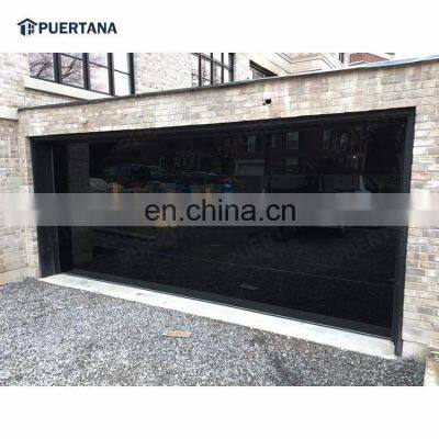 Modern Design Glass Aluminum Garage Doors Sectional Frameless Mirror Face Garage Door With WIFI Remote Control
