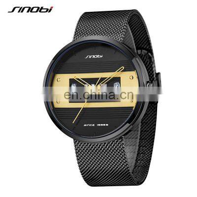 SINOBI Masculinity Business Stylish Wristwatchs Delicate Hollow Pointer Watchs Wristwatches Men S9825G-D