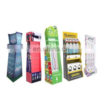 Floor type advertising cardboard displayed Stand racks printed paper displayed shelf Cardboard paper counter