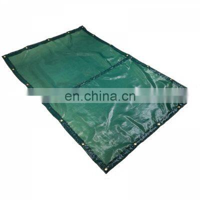 custom Inground Rectangle shape stand up heavy duty pp net mesh fabric winter swimming pool safety cover