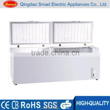 Dual temperature two doors horizontal deep twin refrigerator and freezer