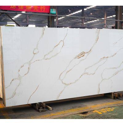 Code：1311，Calacatta Artificial Stone Quartz Slab Kitchen Countertops photo-3