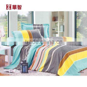 Rainbow Stripe Printing Bedding set, Polyester bed sheet set with covers