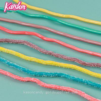 Good Quality Fruit Flavors Sour Belt Rainbow Gummy Candy photo-4