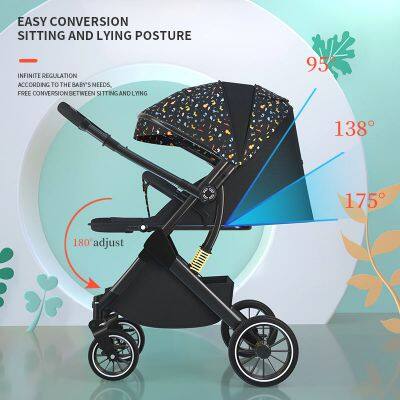 Factory Price Compact Baby Stroller Lightweight Easy Folding Baby Pushchair Adjustable Backrest Pram Portable Buggy photo-3