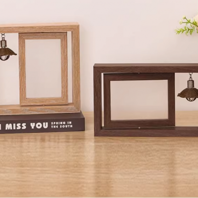 Wooden Pet Memorial Picture Frame With LED Candle Pet Loss Sympathy Photo Frame