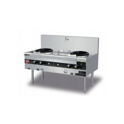 KuaiChu Double Burner & Single Warming Natural Gas Stove