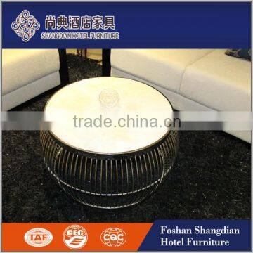 New design modern metal base round marble top center table side table coffee table                        
                                                                                Supplier's Choice