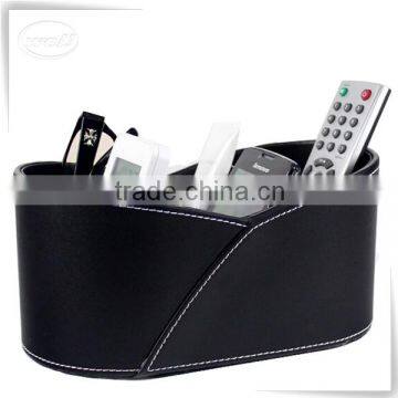 Designable embossed leather remote control stand for home