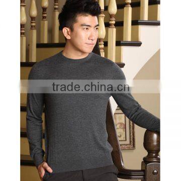 Crewneck 100% Worsted Cashmere Sweater Men