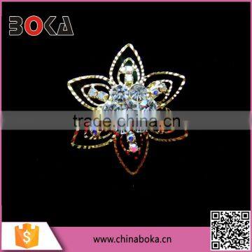 2015 high quality colorful rhinestone and crystal noble flower brooch wholesale