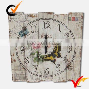 French garden style dristressed antique wooden clock