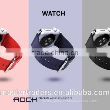 Original Rock 42MM Buckle Genuine Leather Watch Band Wrist Strap With 12 Holes For Apple Watch MT-3510