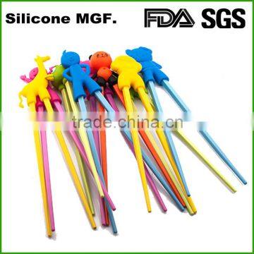 Custom brand funny childrens kids chopsticks with silicone heard cover