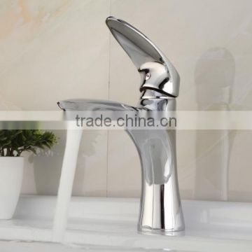 bathroom single handle chrome waterfall basin faucet