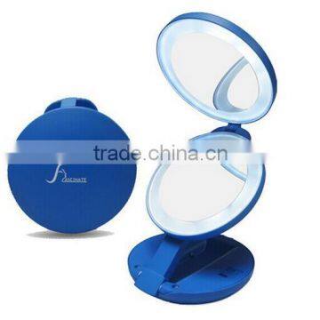 Hot Sale Dual Sides Folding LED 1x & 10X Magnification Mirror Cosmetic Travel LED Light Magnifying Mirror photo-4