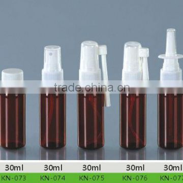 Plastic PET Amber Spray Bottle 30ml,Amber Pharmaceutical Spray Bottle,Amber Nasal Spray Bottle 30ml,30ml Throat Spray Bottle