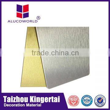 Alucoworld golden/silver brushed aluminium composite panel sheet pvdf coated