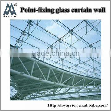 Spider glass curtain wall with strong supporting