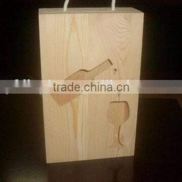 custom empty wooden wine glasses gift box