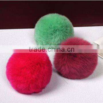 100% Genuine Rex Rabbit Fur Ball for Keychain Bag Car Pendent Garment Accessories photo-3