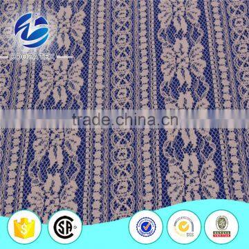 French nylon warp knitted lace fabric for ladies suits lace design