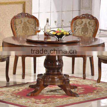 Wooden Material and Chinese Antique Appearance MDF top round dining table