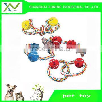 Pet cotton rope toy with ball