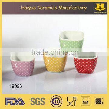 ceramic tapas cup, decaled cup, ramekin cup