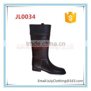 Black Brown Riding Rubber Rain Boots Shoes photo-2