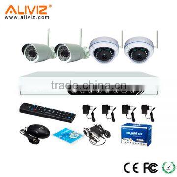 Onvif 4CH 720P 4pcs Mini IP Dome and Bullet Camera System NVR Kits