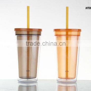 double wall acrylic tumbler with straw wholesale