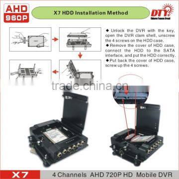 DTY 4H AHD H 264 Mobile Dvr for Truck/ AHD DVR With Built-in LCD Screen photo-4