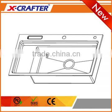 New Arrival Without Faucet Functional Single Bowl Rectangular Kitchen Sink photo-3