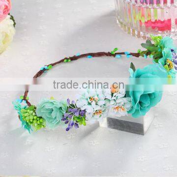Natural Touch Wholesale Foam Head Wreath for Wedding Bridal Headdress Wedding Flower Artificial Flower Headband Flower