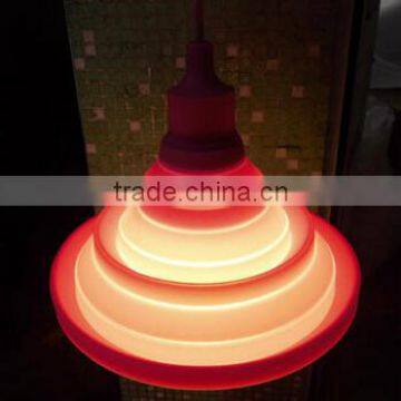 UL E26 Silicone plastic pendant lamp shade with canopy and Woven wire