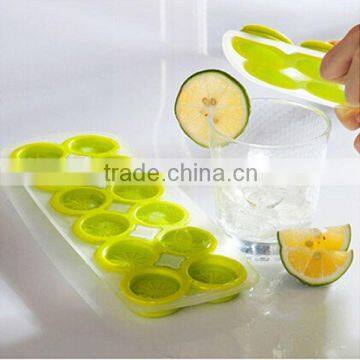 Creative 12-Cell Orange /Lemon Shaped Soft Silicone DIY Ice Cube Tray Ice Maker Jelly Pudding Mold