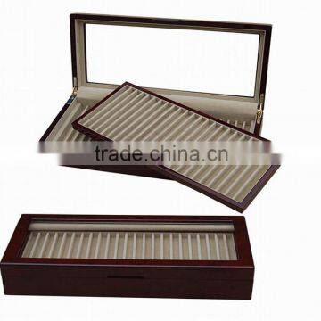 Pen Pencil Fountain Wood Display Case Storage Collector Organizer Box