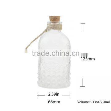 250ml Clear Corked Fillable Christmas Decorations Glass Crafts Bottle-Size:66x125mm