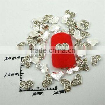 2015 hot rhinestone love heart 3d nail art design supplies alloy nail charms