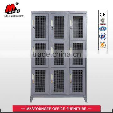 High Quality Staff and Worker Clothes Metal Mesh 9 Doors Locker With Feet photo-2