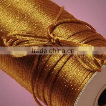 Satin cord Jewelry making supplies-golden yellow color china knot satin cord for jewelry DIY making and craft supplies