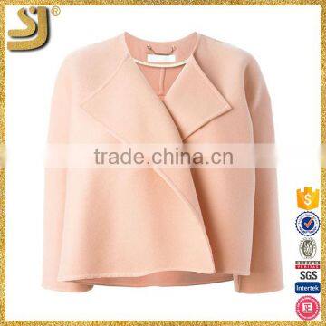 Beautiful jackets made in china, custom outdoor pink Wool and cashmere blended short jacket