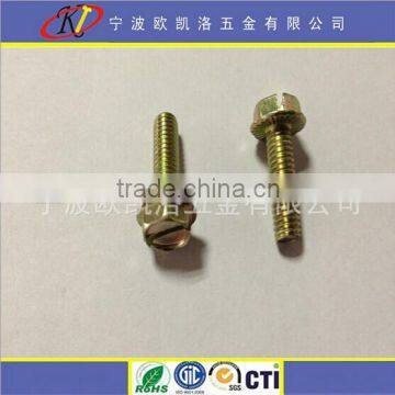 Hex Serr Large Flange Screw Grade 8 copper plated