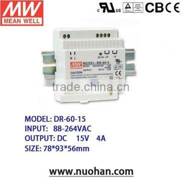 Meanwell 60W 15V Industrial DIN Rail Power Supply/60W switching power supply/Industrial DIN Rail