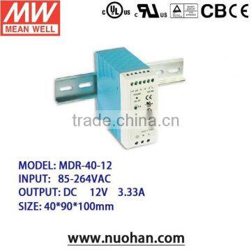 Meanwell MDR-40-12 40W 12V Industrial DIN Rail Power Supply/40w Industrial DIN Rail