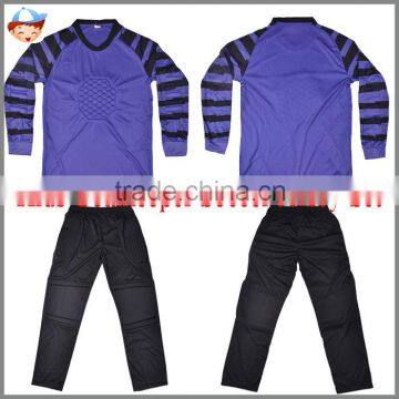 Purple Kids Football Uniform Cheap Goalie Jersey Goalkeeper Uniform