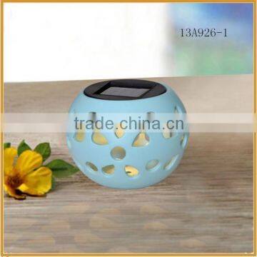 Mini Ceramic Solar Led Lantern Rechargeable Lights for Garden Ornaments photo-3